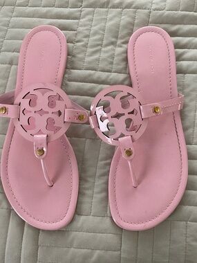 Tory Birch Pink Patent Leather Miller Sandal